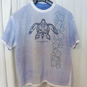 MENS 2XL NAUTICAL COZUMEL SEA TURTLE DESTINATION COMFY TEE SHIRT